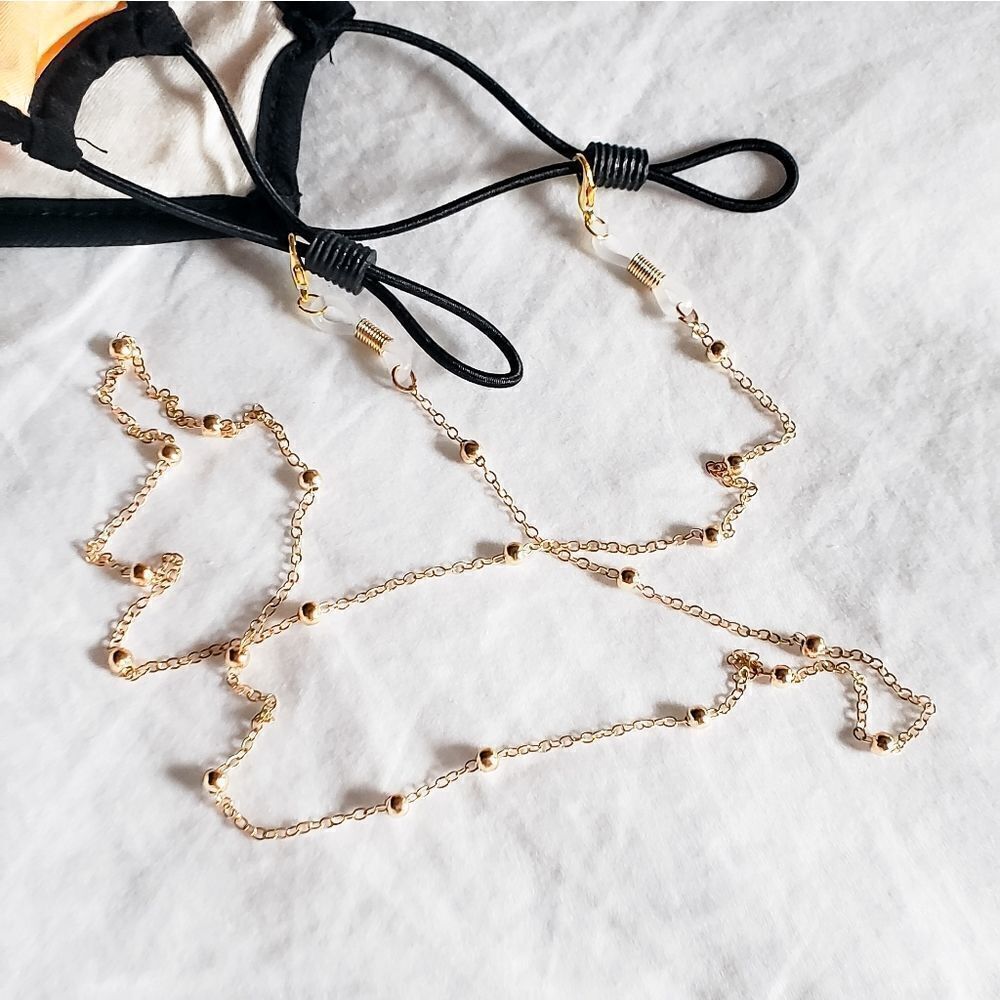 Mask Golden Pearl Chain - Picture 2 of 6